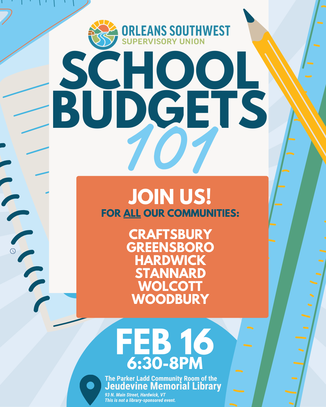 School Budgets 101 Community Conversation, February 16
